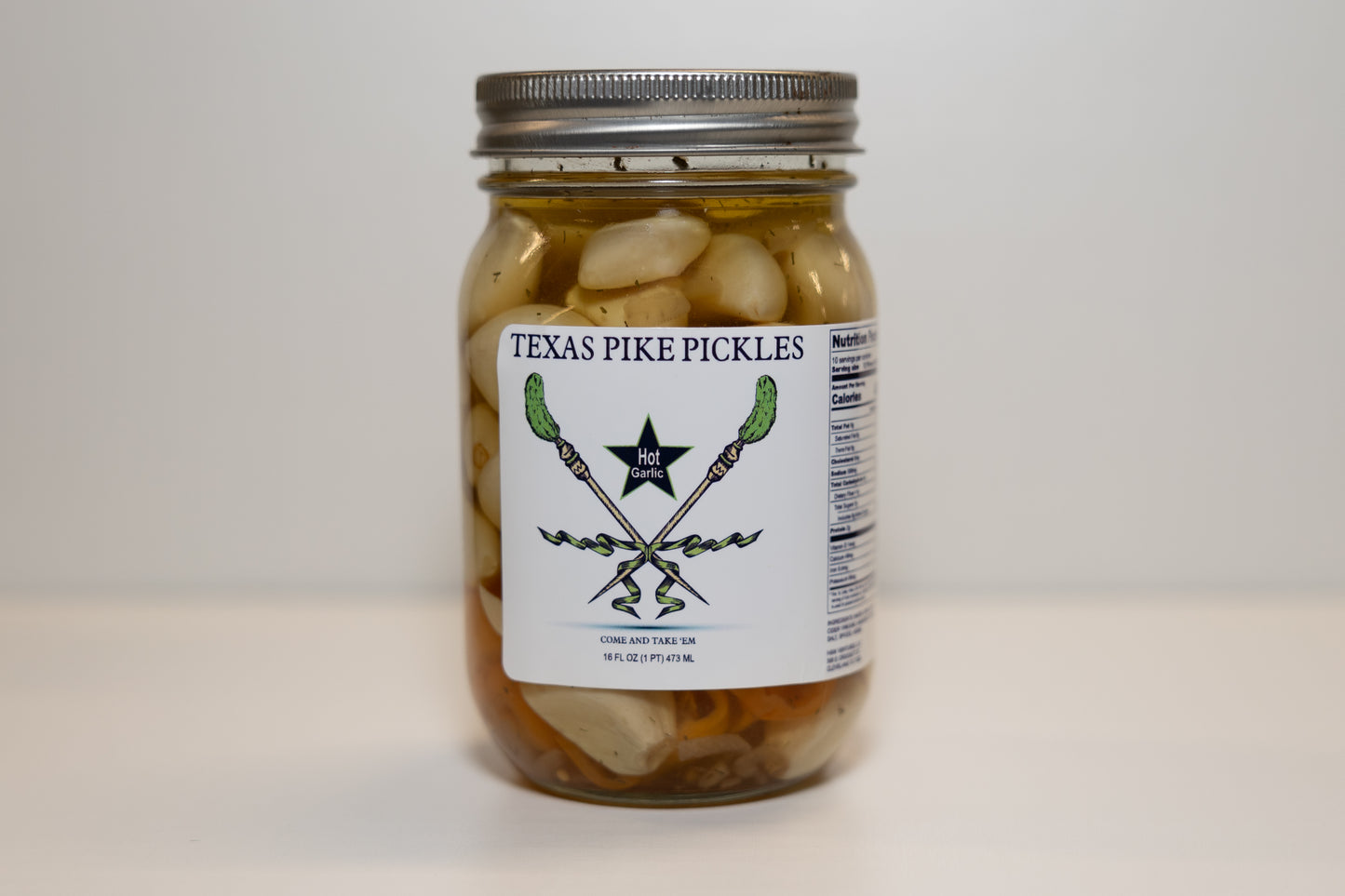 Hot Pickled Garlic - 16 oz (limited quantities available)