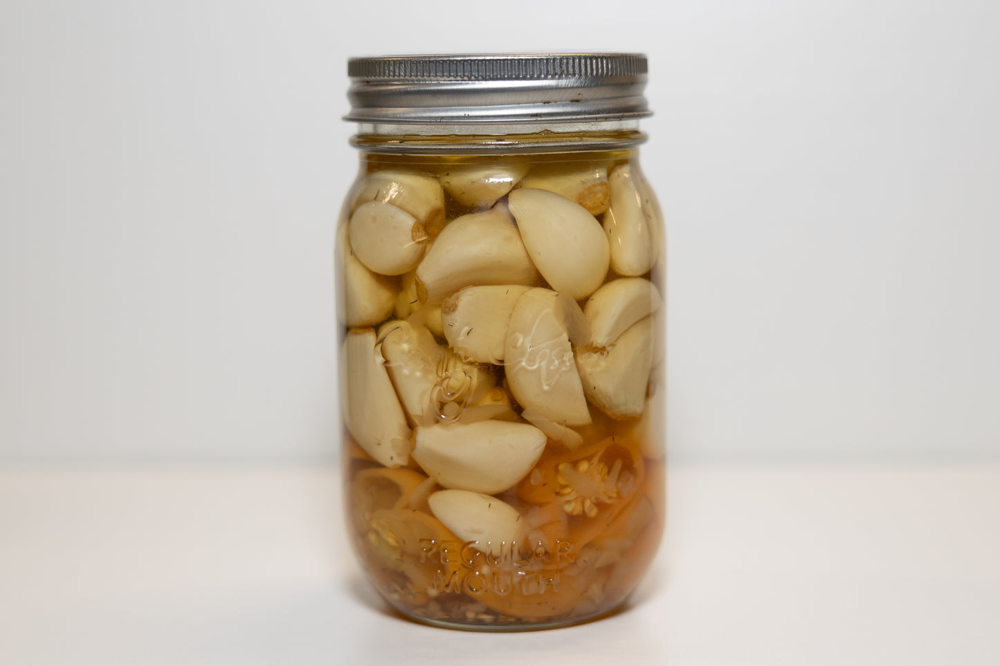Hot Pickled Garlic - 16 oz (limited quantities available)